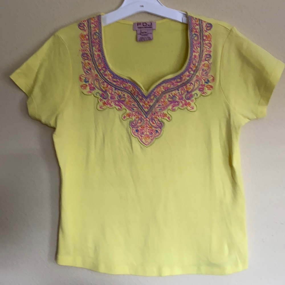FDJ blouse with a pretty embroidered design size M